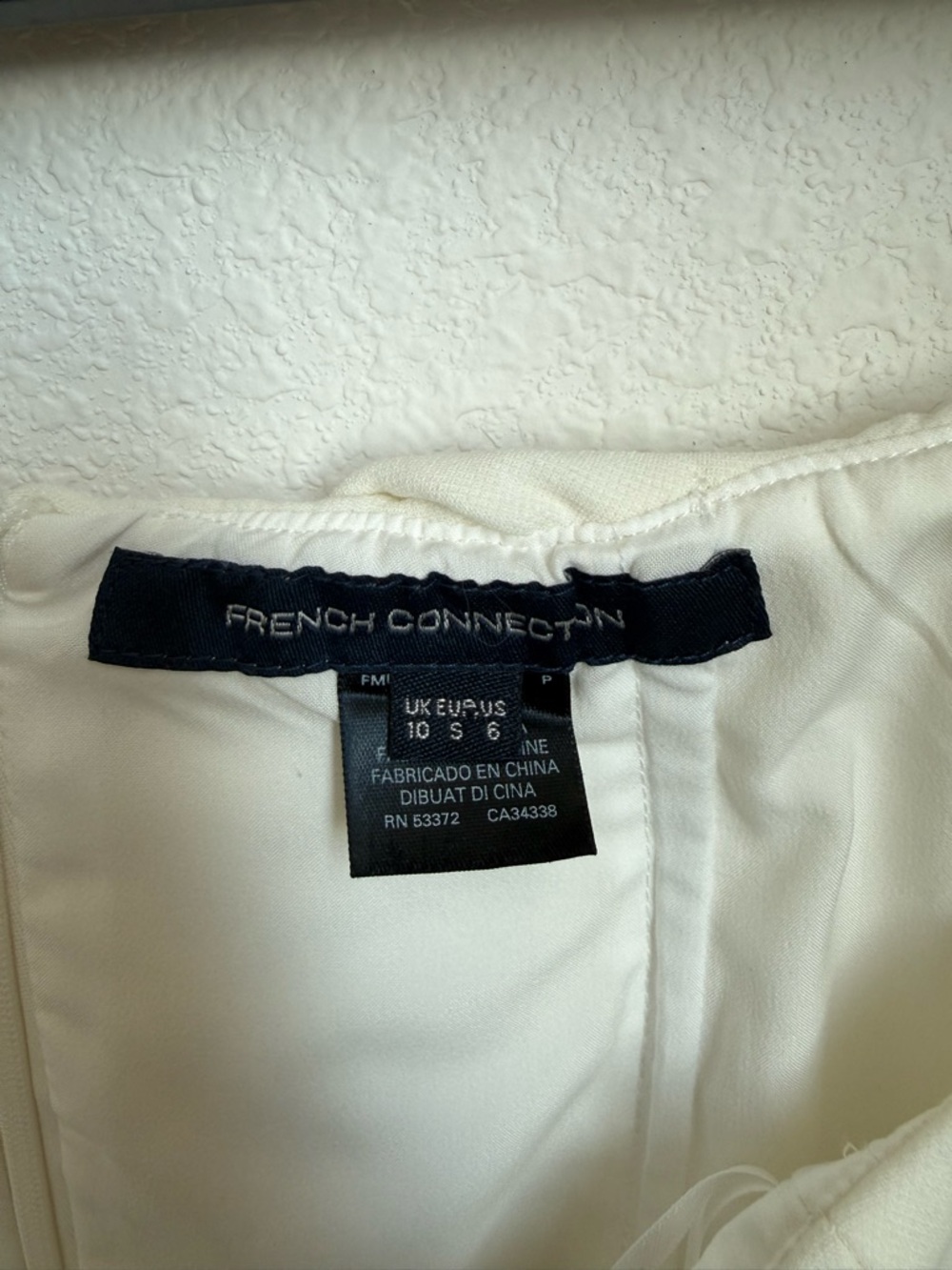 French Connection Off-Shoulder White Bridal Ruffle Mini Dress, Size 6 - Picture 6 of 6